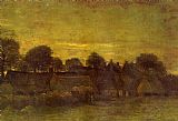 Vincent van Gogh Village at Sunset painting